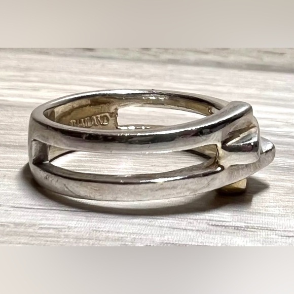 Vintage Designer NF CHAPAL ZENRAY Sterling Silver Modernist Ring, Size 8.25 - Picture 3 of 6